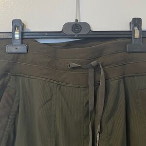Lululemon Dance Studio Olive Green Joggers with Elasticated Waistband, Size 8